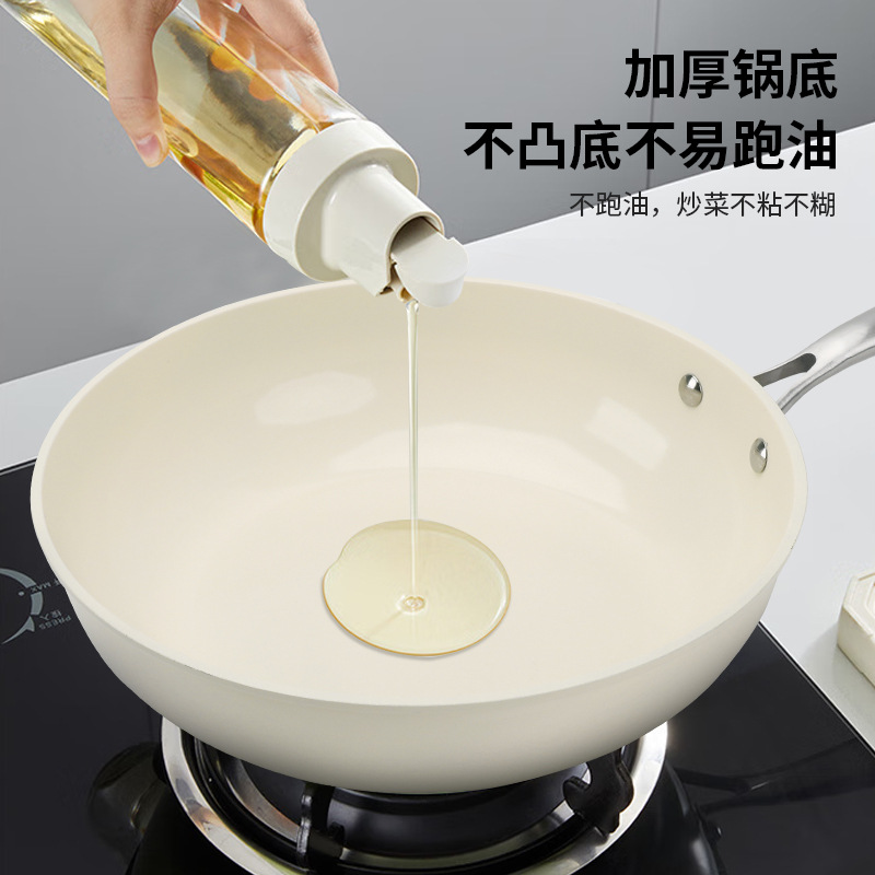 不锈钢无磁双耳锅/铁锅炒菜锅/炒锅炒菜锅/纯钛锅/锅具产品图