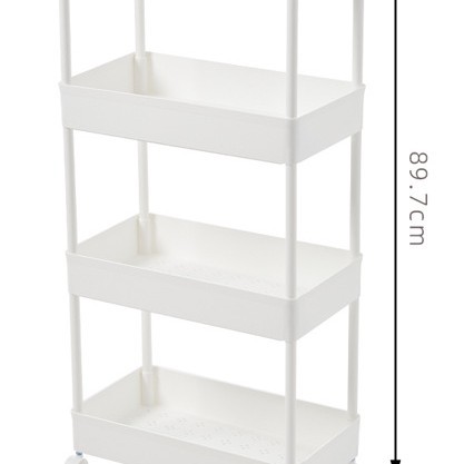 Household slit storage rack, living room floor multi-layer storage rack, wheeled kitchen, bathroom, snack cart Specification image