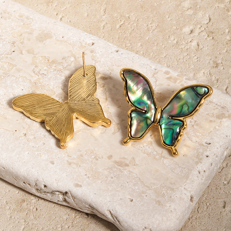 Nasha Cross-border Earrings, European and American abalone, shell and butterfly earrings, Women's S925 Silver Needle Animal Exaggerated earrings, European and American stud earrings Application Scenario