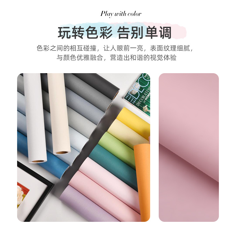 批发墙纸自粘出租房防水墙贴卧室客厅加厚防潮墙面贴纸自粘墙纸产品图