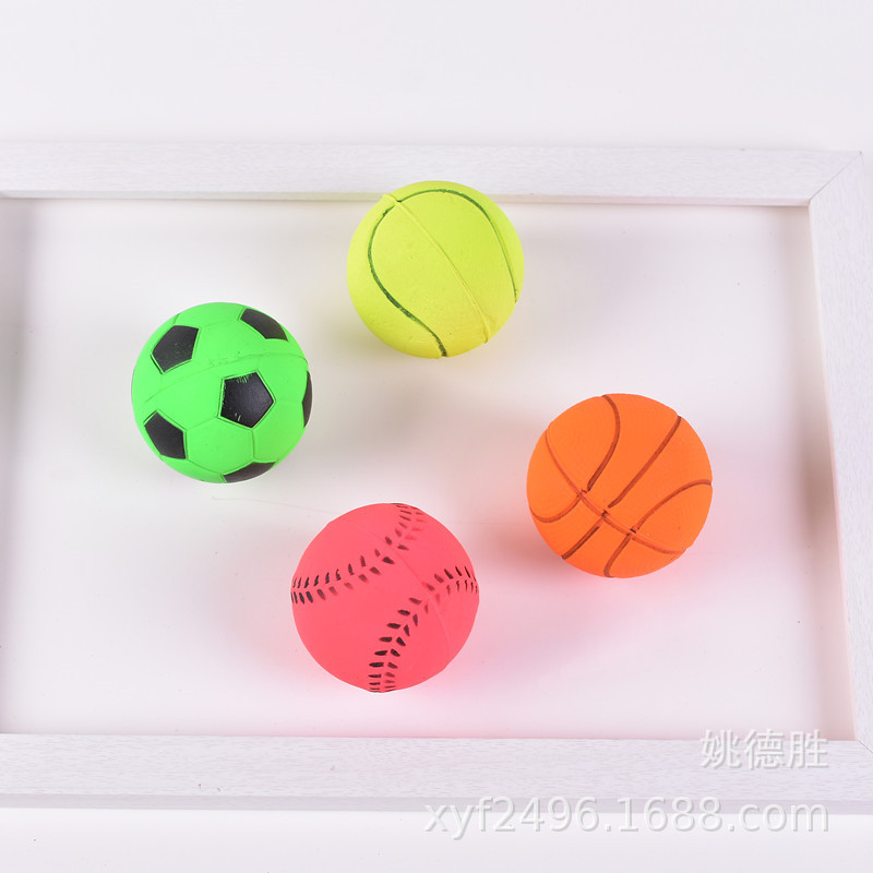 Factory direct sales 6.3cm rubber foam dog biting pet elastic children stress-relieving throwing toy balls Item Picture