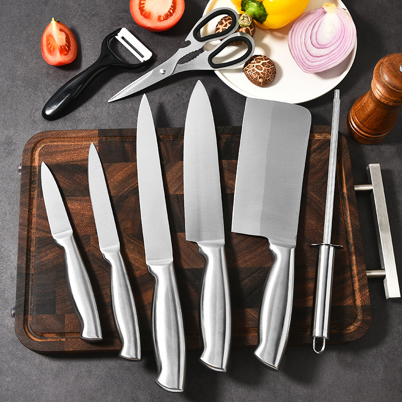 A 9-piece set of household kitchen knives, including stainless steel hollow-handled kitchen knives, chef knives, fruit knives and gift knife sets details Picture