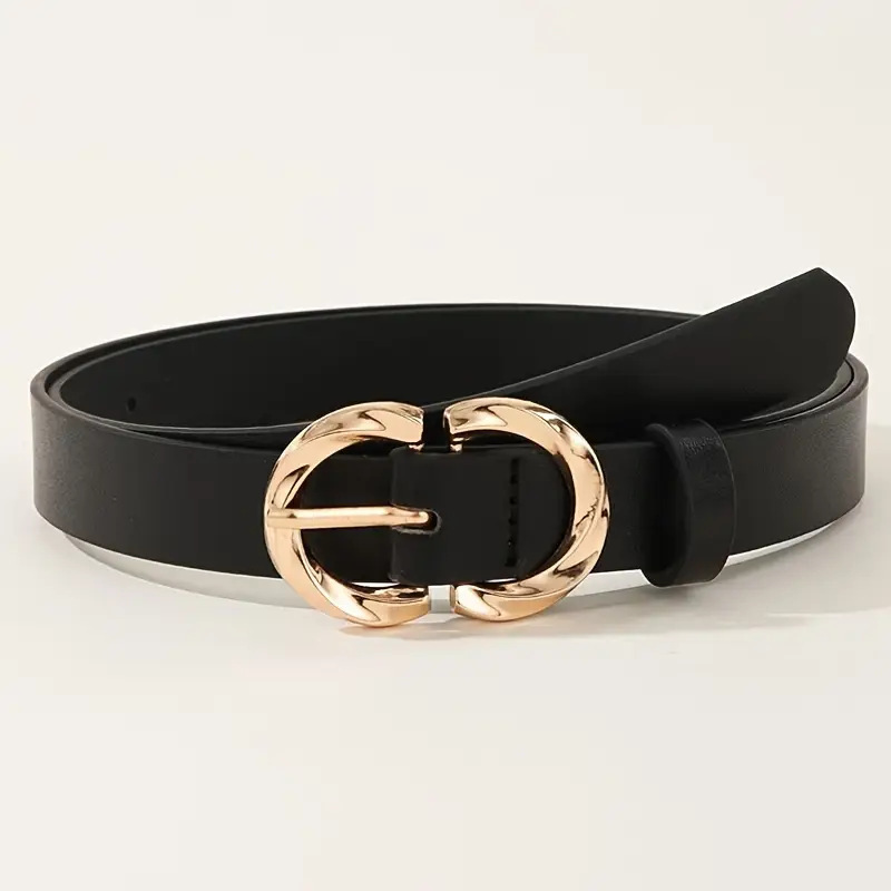 Cross-border best-selling women's belt with spiral alloy pin buckle, versatile belt, fashionable thin belt, supports label and consignment details Picture