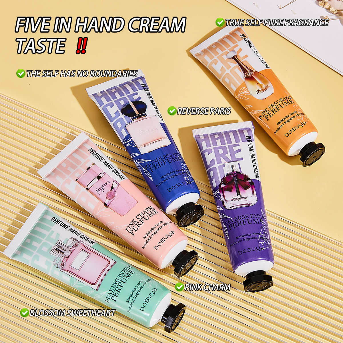 【 Cross-border Exclusive 】bosuya Perfume Hand Cream Moisturizing, Hydrating, Improving Dryness, Anti-Cracking Hand Cream Wholesale Specification image