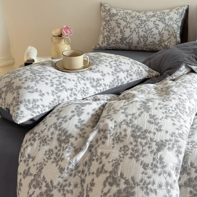 Class A, mother and baby grade, 100 all-cotton three-layer jacquard four-piece set, pure cotton quilt cover, bed sheet, bed cover, washed cotton products for winter details Picture