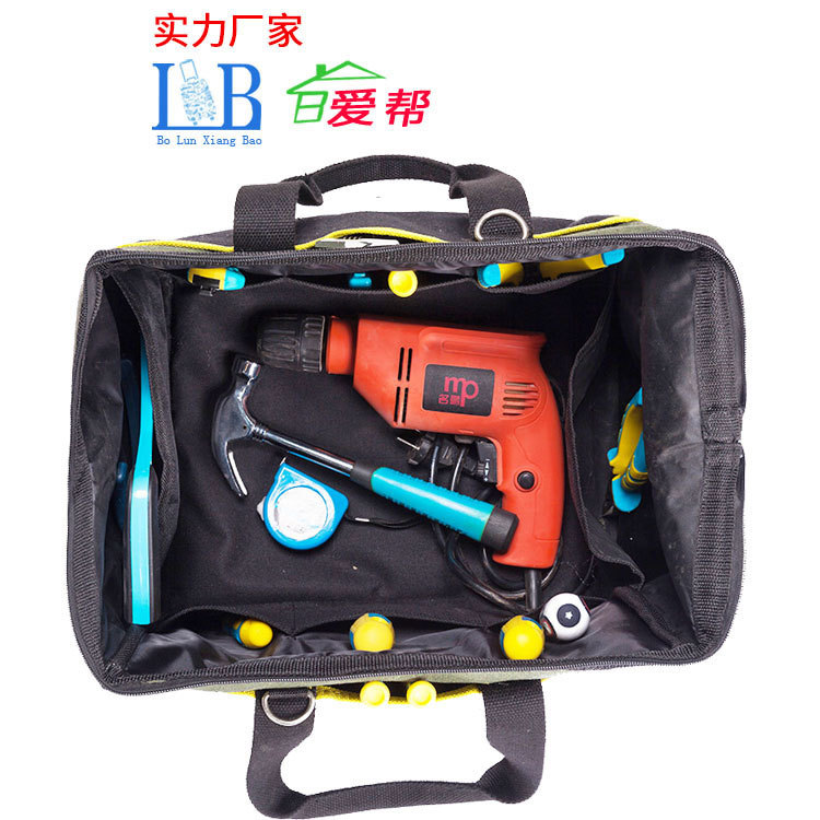Hand-held shoulder canvas bags, hand-held electrician bags, multi-functional hardware tool bags, luggage factory, powerful manufacturer of tool bags Specification drawing