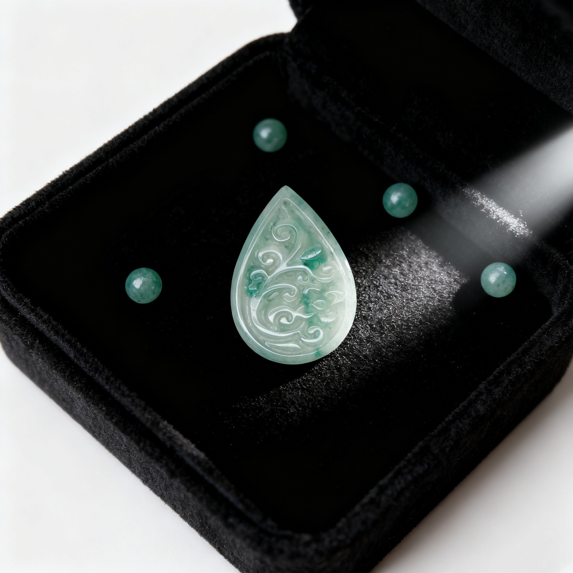 非洲翠水滴镂空玉坠配饰项链吊坠材料DIY饰品配件玉石清新甜美