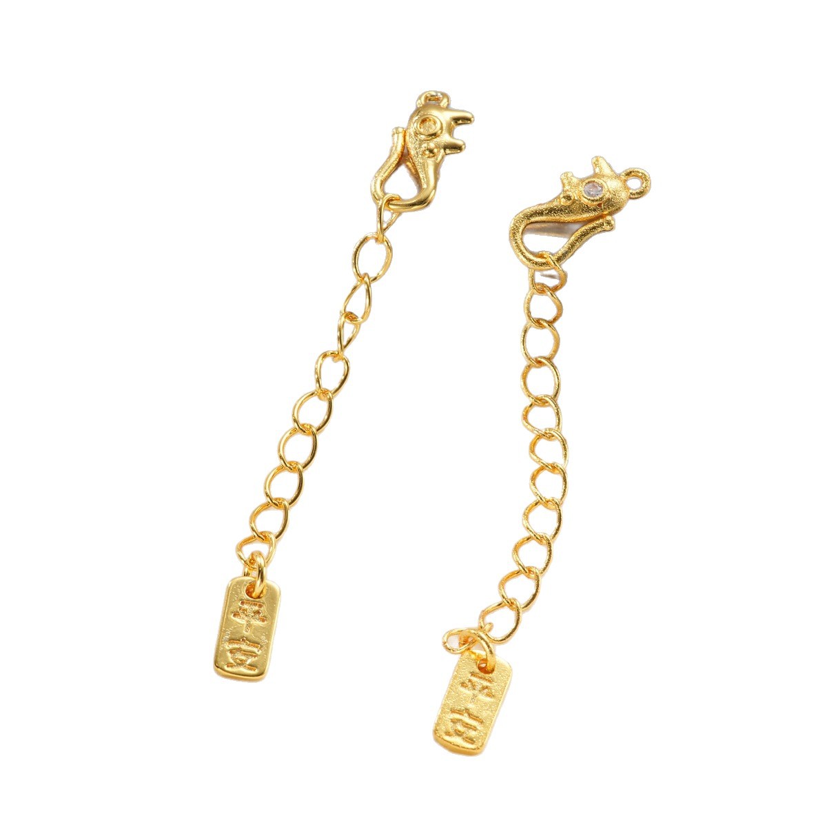 Copper-plated 18k high color retention, zirconium-inlaid elephant buckle, extended chain bracelet, pearl necklace, buckle head, DIY jewelry accessories Item Picture