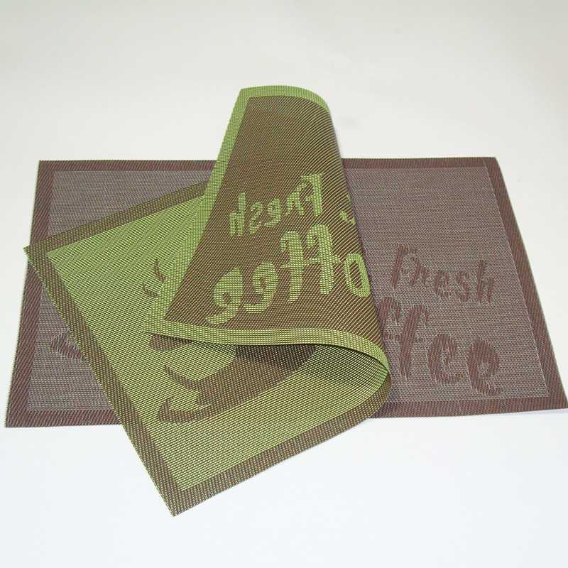 厂家直销简约编织西餐垫欧式PVC餐垫特斯林 酒店加厚隔热提花餐垫