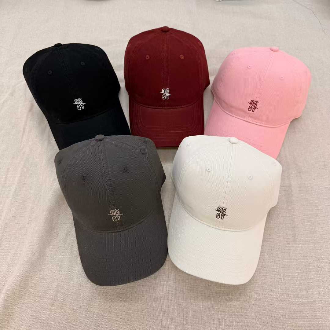 Korean streetwear brand letter be/st embroidered baseball cap, wide-brimmed, face-enhancing, unisex soft-top baseball cap Specification image