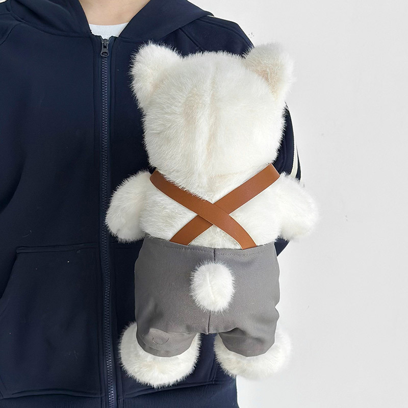 Fluffy West Highland puppy plush toy, cartoon cute overalls, dog doll, girl gift, cross-border doll Application Scenario