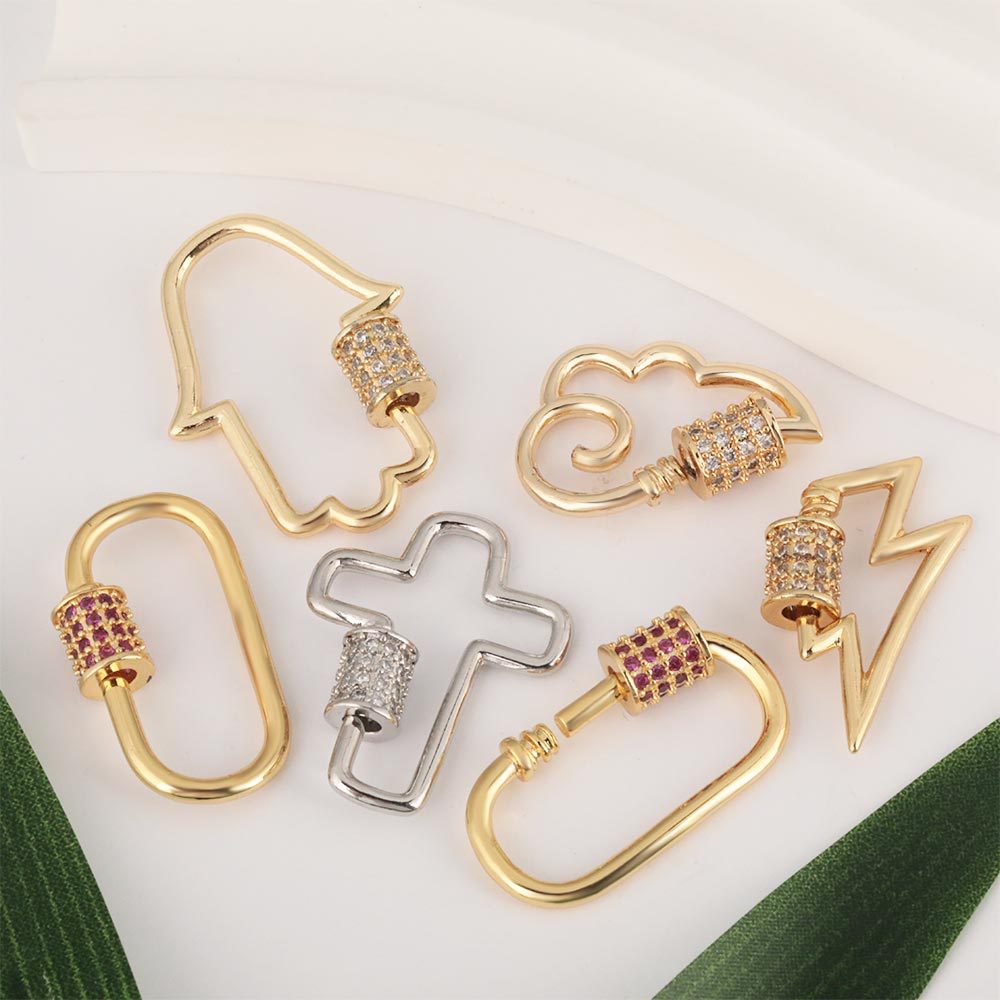 微镶配件十字架登山扣小众装饰扣diy饰品螺丝扣高级感吊坠女士