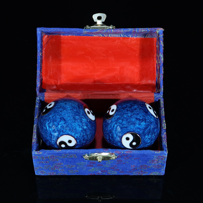 Cross-border foreign trade Beijing Jingtai LAN handball craft gifts, cloisonne enamel low-temperature hand-rotating ringtone massage fitness balls