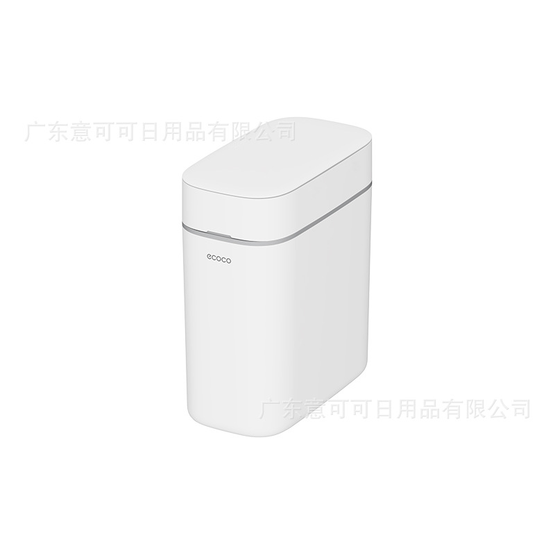 The household drawstring automatic packaging trash can has a pressure ring that can be pressed with a lid. It has a high appearance level and can be wall-mounted in the gap between the bathroom and the toilet Item Picture