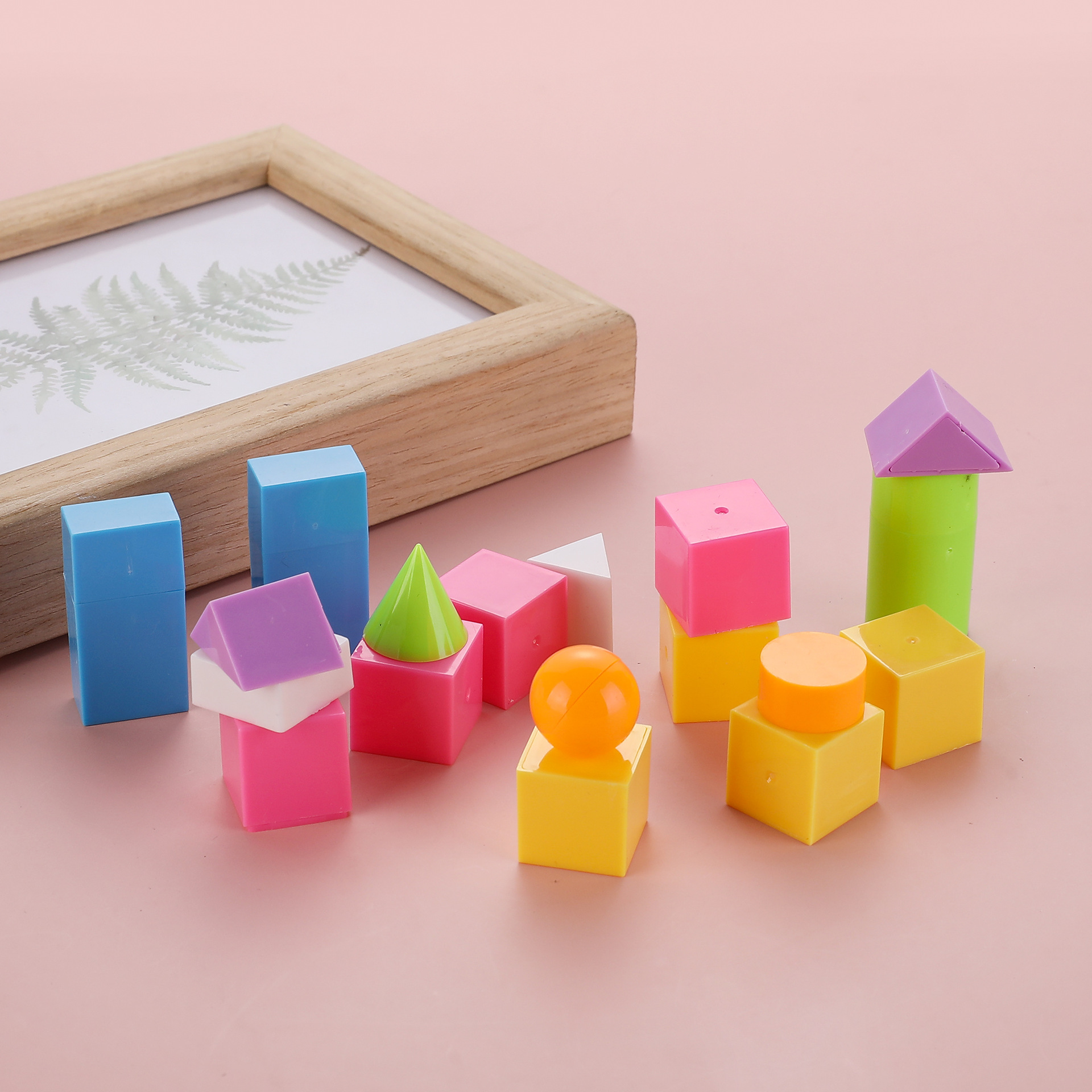 Pioneer shif9823 Primary School Mathematics Teaching Aid Geometric Model Kindergarten Children's Observation Building blocks Specification image