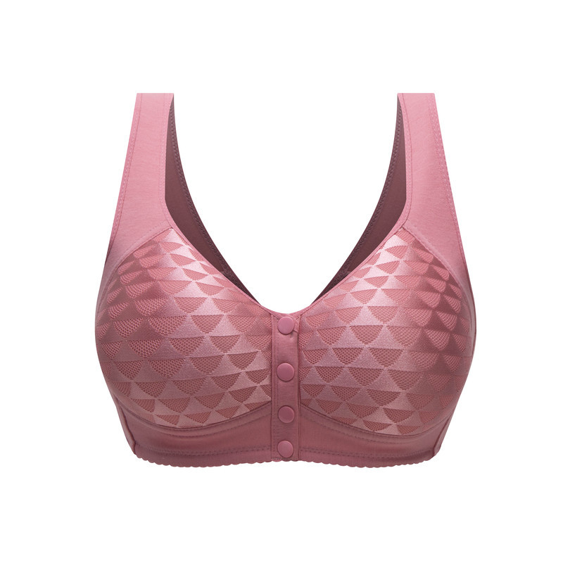 Front-opening fixed type middle-aged and elderly mother bra without underwire, large size gathering anti-sagging secondary breasts, women's underwear gathering bra, bra thin shoulder strap gathering cup bra, large size bra, large size underwear Item Picture
