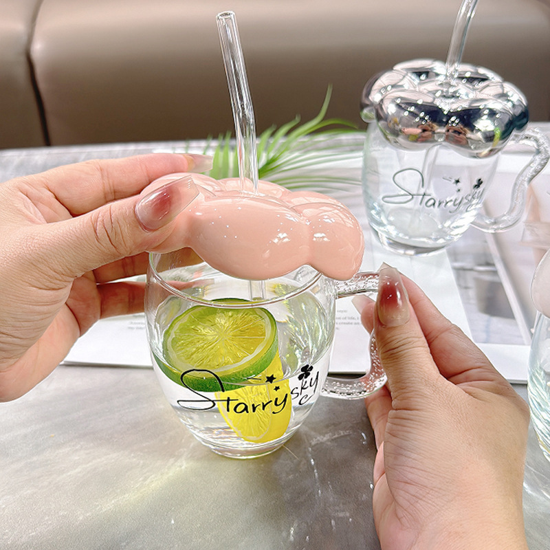 玻璃杯/双层玻璃杯/玻璃水晶玻璃杯礼盒/蝴蝶结玻璃杯/茶杯白底实物图