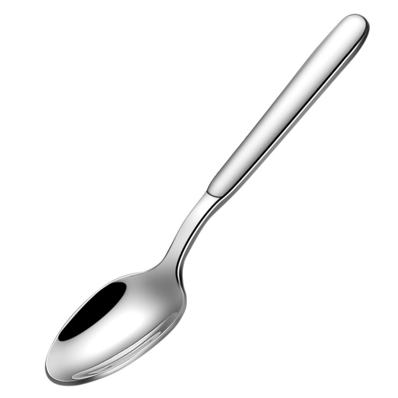 316不锈钢汤匙西餐叉喝汤大圆勺水果刮泥勺批发西餐具刀叉勺白底实物图