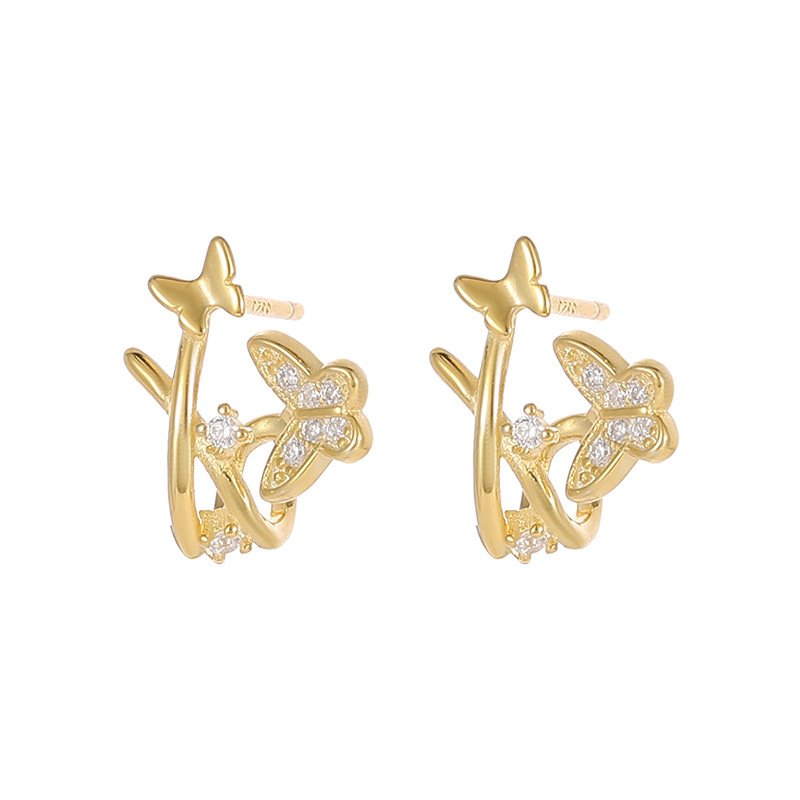 Fresh, sweet, small and cute butterfly ear studs, gentle and feminine, versatile commuting earrings, high-end ear needle wholesale Item Picture