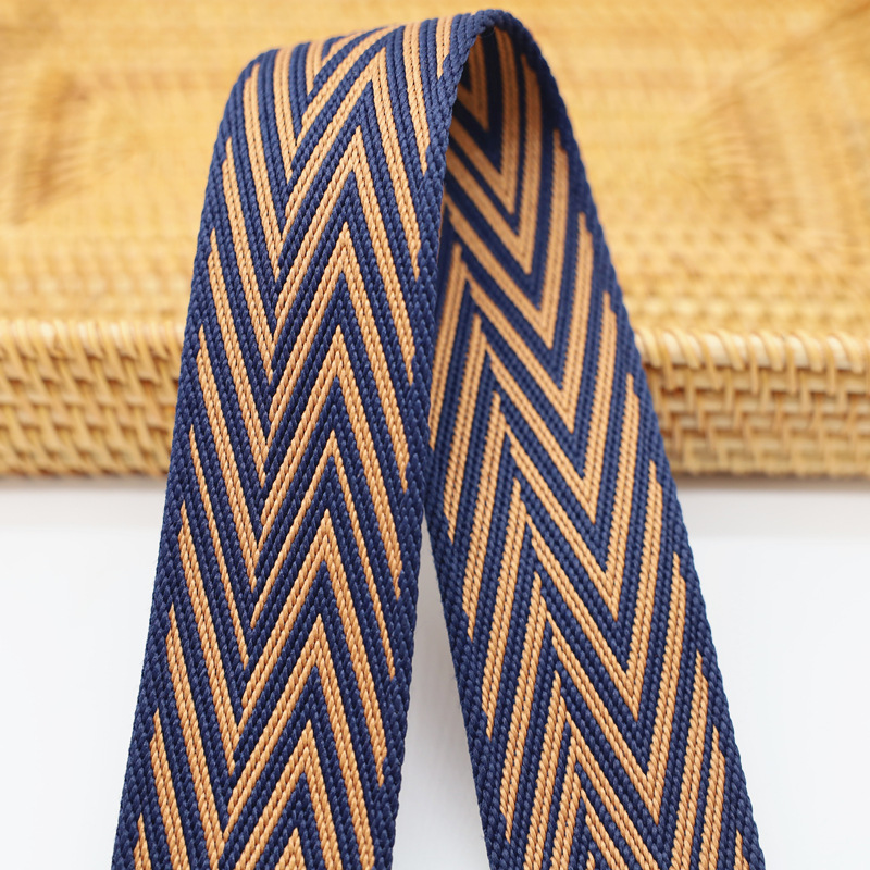 Factory direct supply of wide color polyester jacquard webbing for luggage straps, canvas belts, shoes and hats, and decorative accessories Specification image