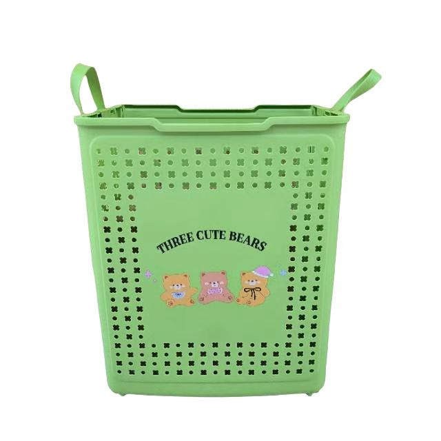 New folding household wheeled trolley dirty clothes basket, bathroom balcony large-capacity dirty clothes frame, clothing storage basket details Picture