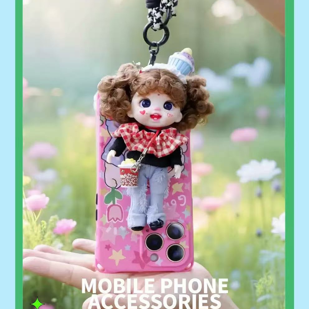 Girl Fen's creative and fashionable mobile phone pendant, vinyl doll, cute pendant, doll figurine, gift figurine Application Scenario