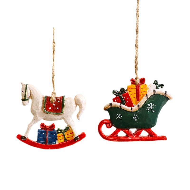 DIY snowman and reindeer Christmas resin pendant decorations, Christmas tree hanging decorations, scene decoration and arrangement Item Picture