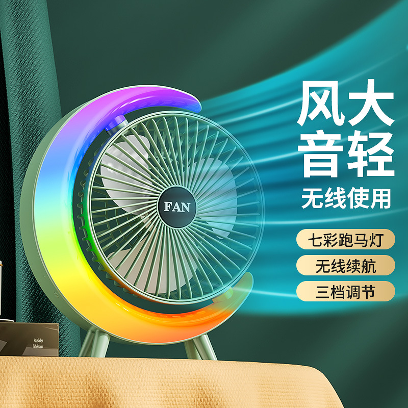 New cartoon cute lighting desktop fan three-in-one home mini fan, mini portable usb charging Application Scenario