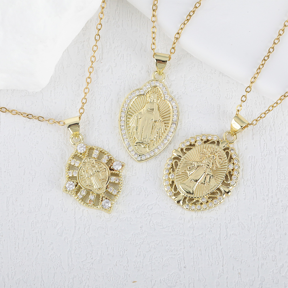 wish's new best-selling jewelry cross-border supply, women's religious pendants, Virgin Mary's niche design necklaces, gift supply