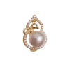 Chinese-style exquisite and fashionable diamond-encrusted hollowed-out pearl gourd brooch, simple and versatile, anti-glare accessory Application Scenario
