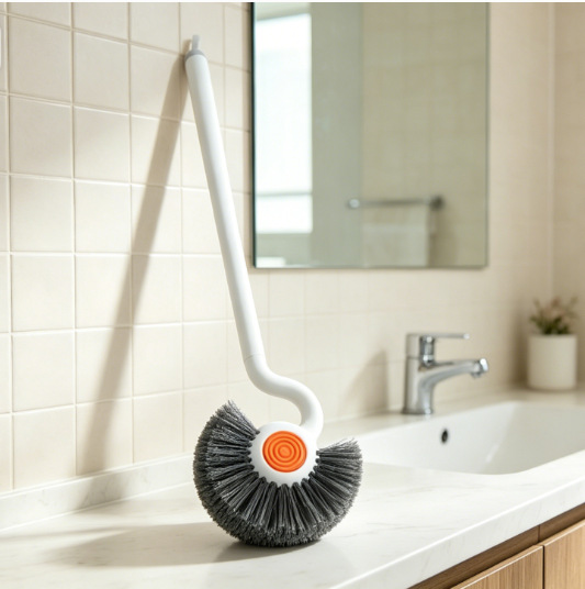 Long-handled toilet brush with no blind spots, free shipping for home bathroom, wall-mounted soft bristle brush, toilet cleaning brush magic tool Application Scenario