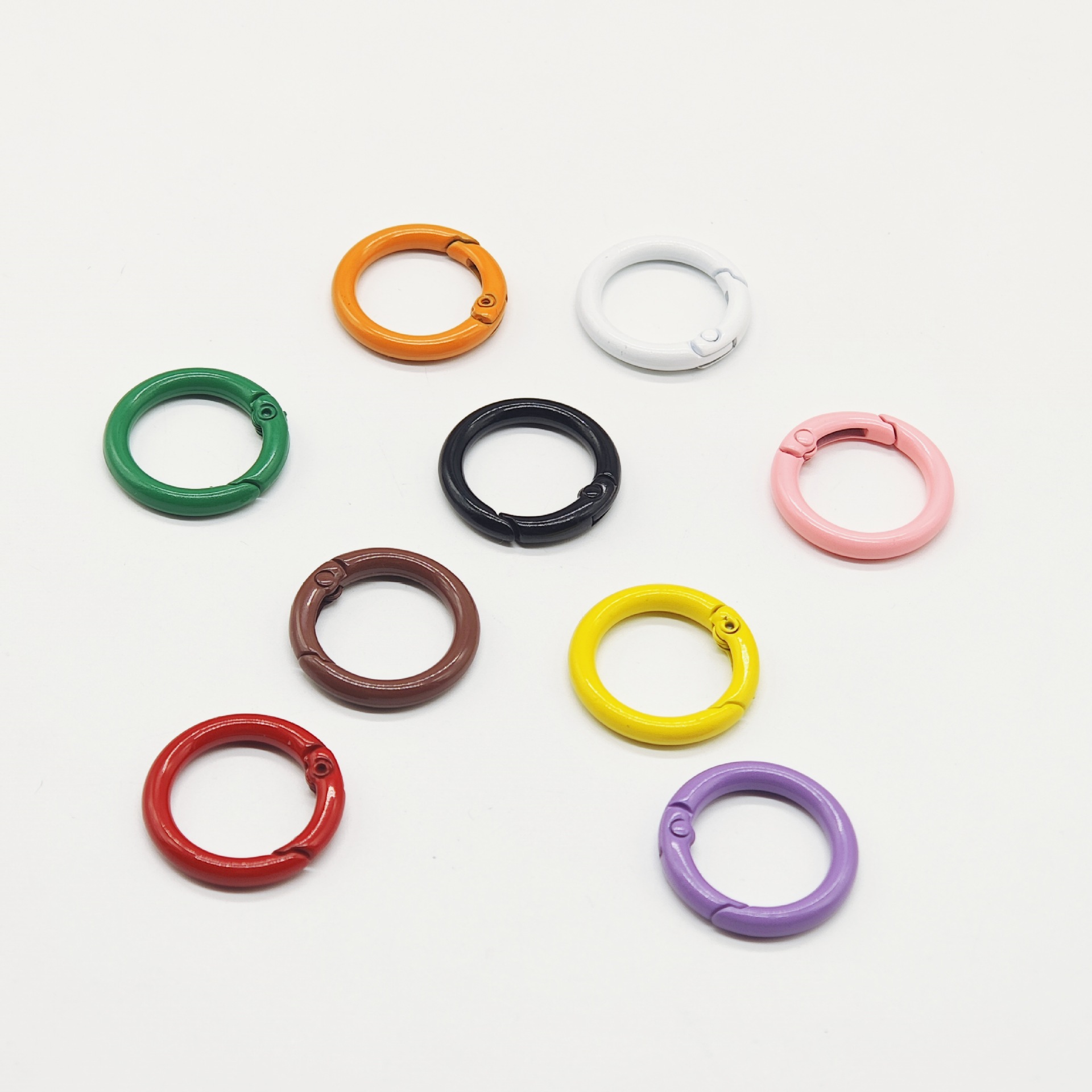 diy handcrafted mobile phone chain, lanyard, keychain, hook, and pendant with color metal spray paint open ring spring Item Picture
