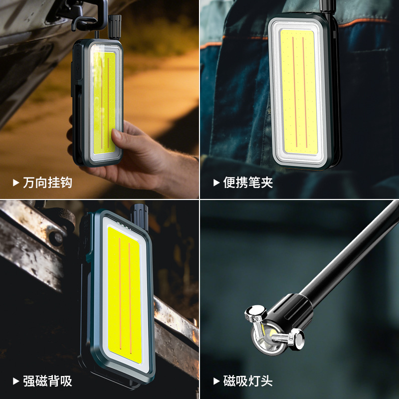 Cross-border magnetic hook pen holder, bendable TYPE-C, rechargeable built-in battery, LED work light, auto repair maintenance light Specification image
