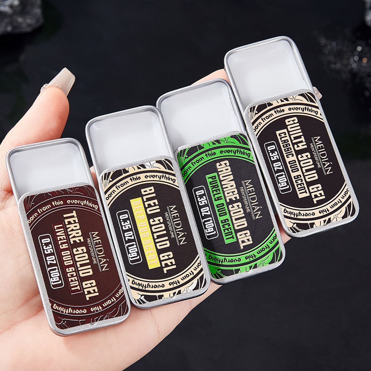 【 Cross-border Exclusive 】 Wholesale of Meidian Solid Balm, Solid Perfume, Long-lasting Men's Fragrance, Portable Balm Set details Picture