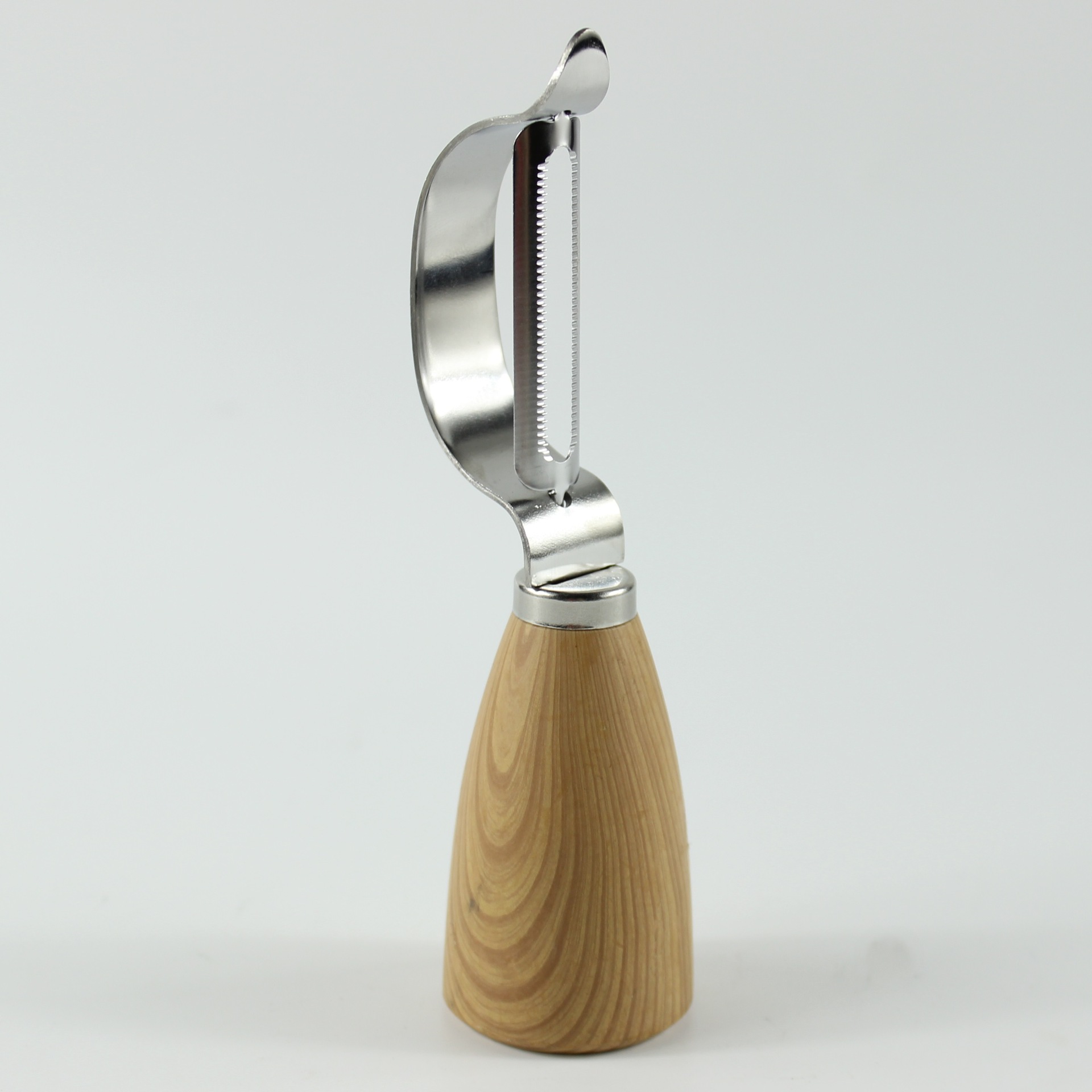 【 Factory Direct Sales 】 Fruit and vegetable peelers, stainless steel fruit and vegetable peelers, wooden handle melon peelers, small tools details Picture