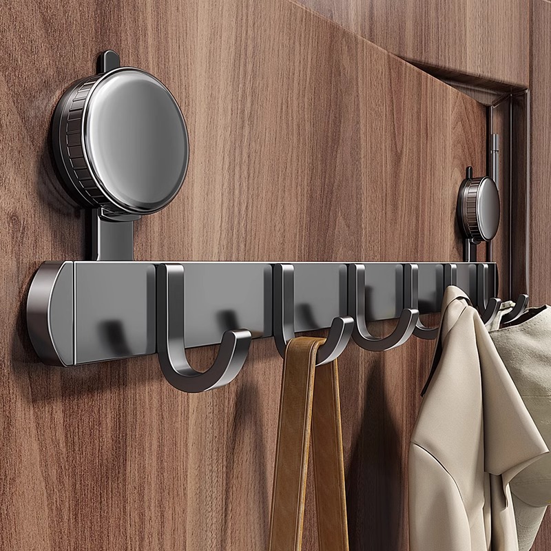 Suction cup door rear hook, strong adhesive, no need for drilling, load-bearing bathroom shelf hook, entrance door, clothes hanger storage