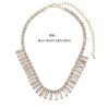 Exquisite square rhinestone necklace, exaggerated collarbone chain, cross-border European and American single-layer row diamond trendy InS-style necklace jewelry Specification image