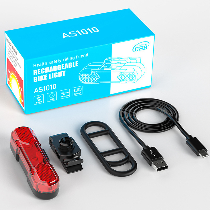 Bicycle riding taillight high-brightness reminder light USB charging warning taillight riding equipment