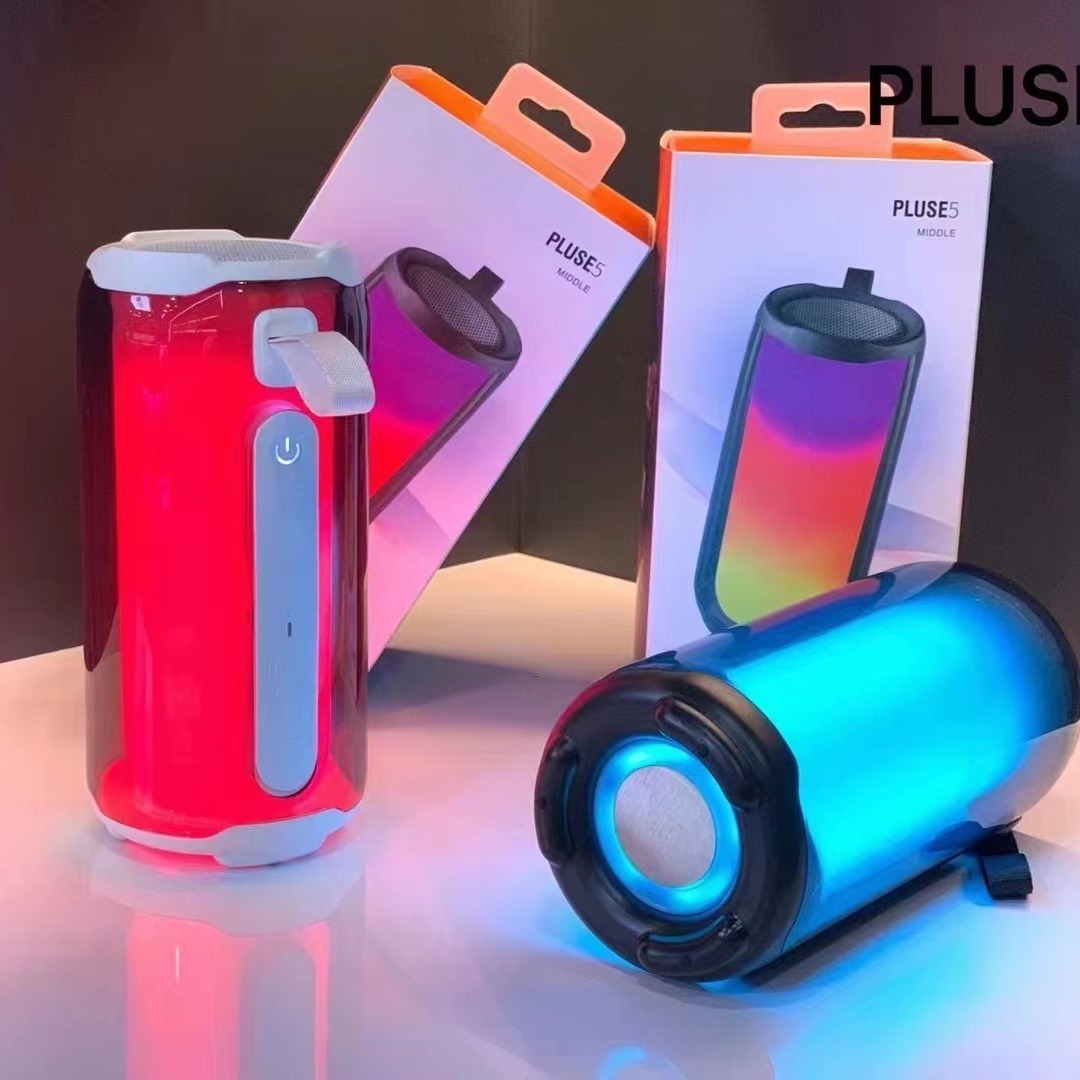 PULSE5 speaker, the fifth-generation portable Bluetooth speaker with a full-screen, colorful light and a heavy subwoofer, is a desktop decoration Application Scenario