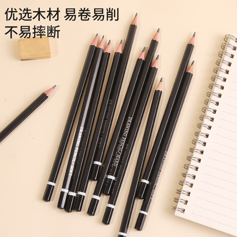 High-end rosewood dip pencils from the pencil factory, white circular paint, layered dip, top, sharpened pencils, custom LOGO Application Scenario