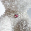 Pet supplies: neck collar, collar, double-layer pearl heart-shaped cat necklace, accessory, small and medium-sized dog neck collar Specification image