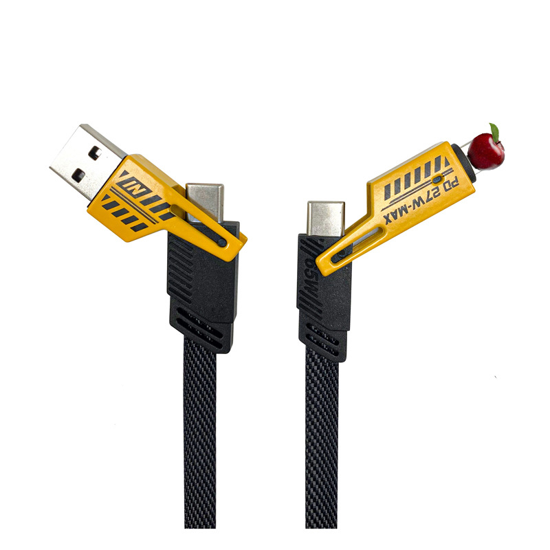Four-in-one mecha line, one-to-three vehicle-mounted fast charging cable, PD data cable and extension cable Item Picture