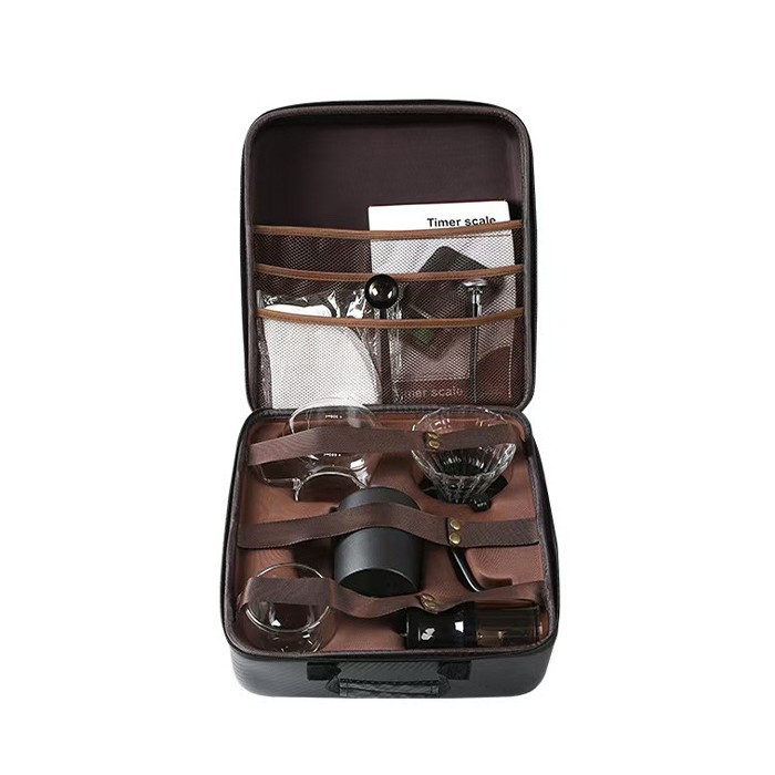 Hand-brewed coffee pot set, coffee gift box, outdoor hand-brewed coffee pot set, complete hand-ground coffee machine gift box set Item Picture