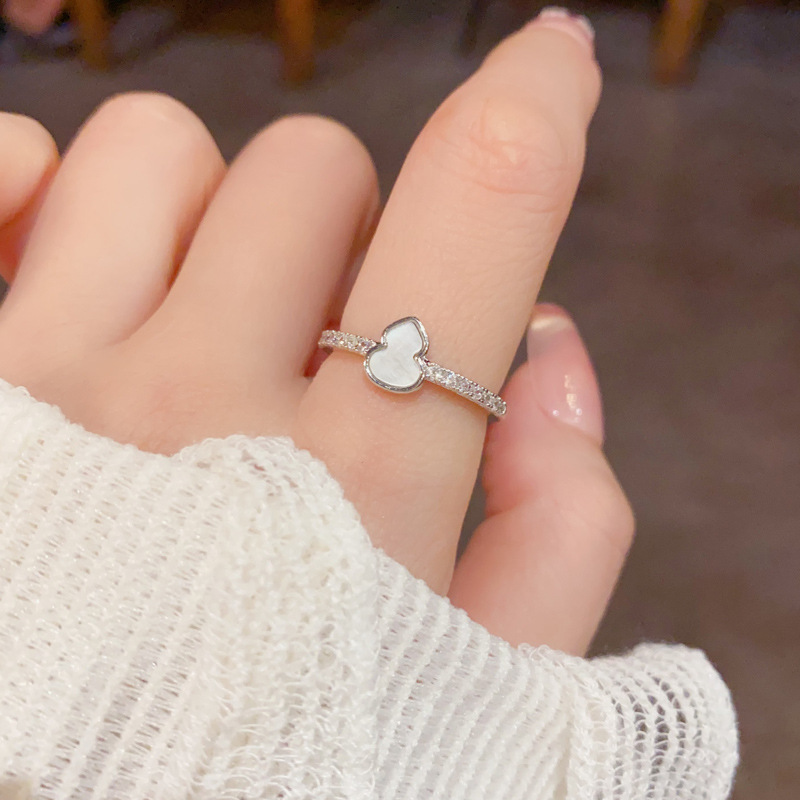 Wholesale of niche, stylish and simple shell gourd open ring for women, exquisite and versatile, high-end index finger ring
