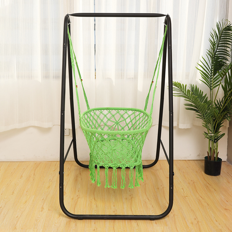 Swing frame, hammock, balcony home tassel, Nordic minimalist style hanging basket, cradle chair, indoor children's homestay hanging chair Application Scenario