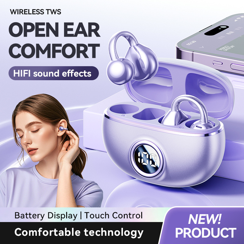 The spherical ear clip M97 Bluetooth headphones have become a cross-border hit. Wireless headphones are now in stock at the OWS open private mold factory in Huaqiangbei Application Scenario