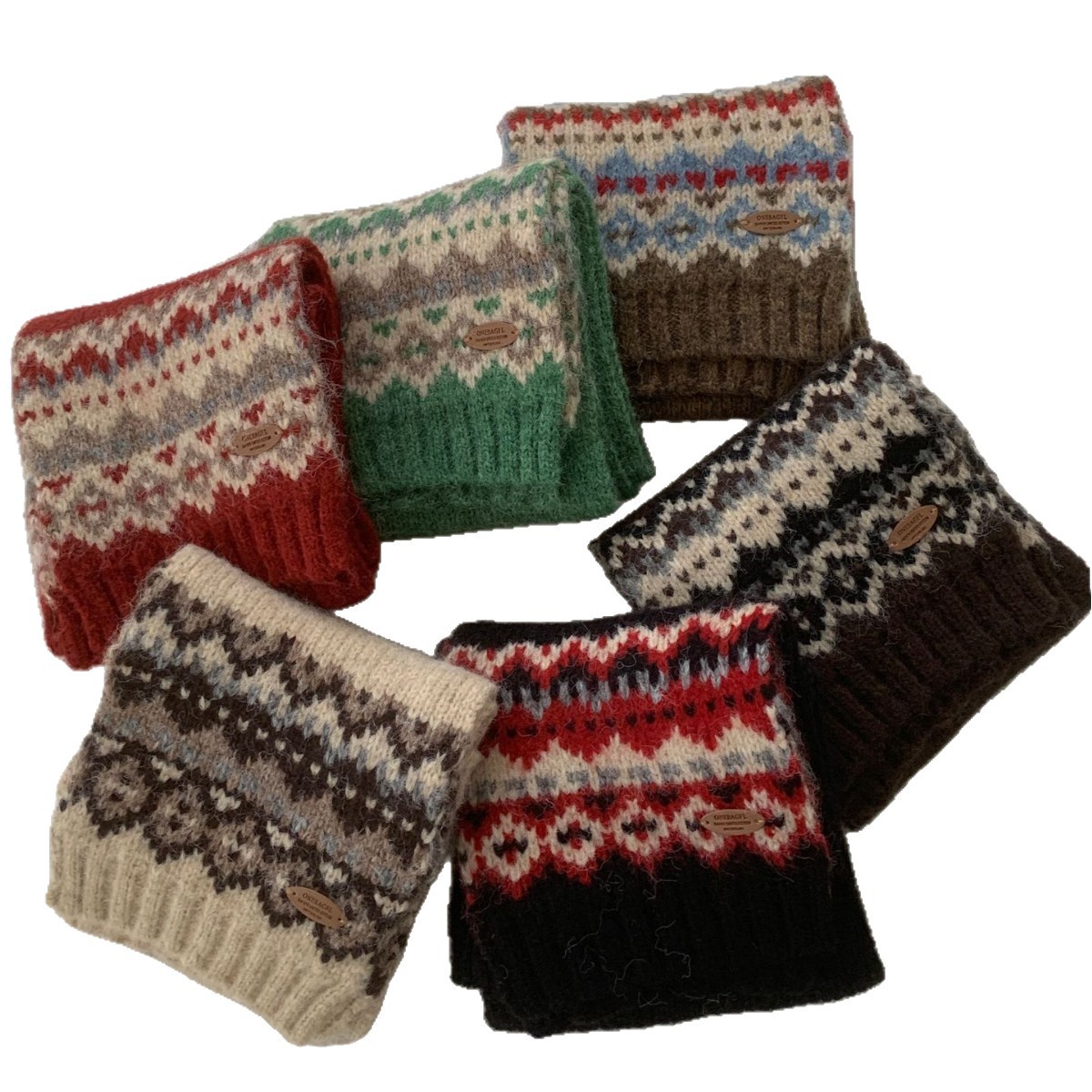 2025 Retro Fair Island style jacquard knitted woolen scarf for women, autumn and winter Korean atmosphere, versatile and warm neck Item Picture