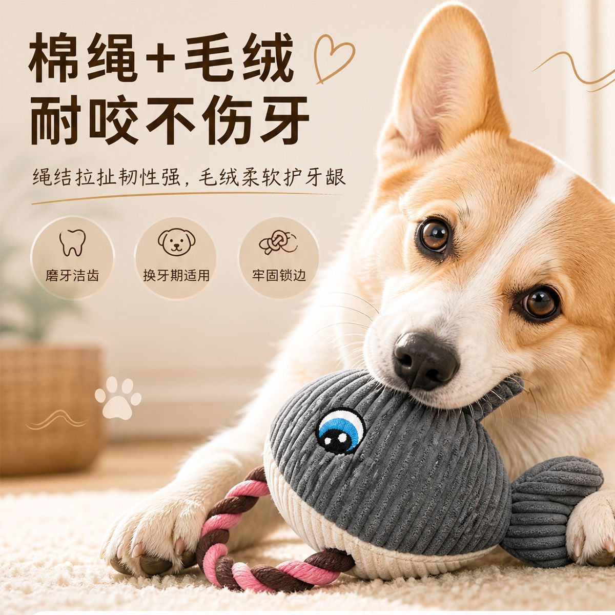 Ocean Series plush toys: Sound-sounding, chewable, teething pet toys, turtles, clownfish, narwhals, and entertainment toys Application Scenario