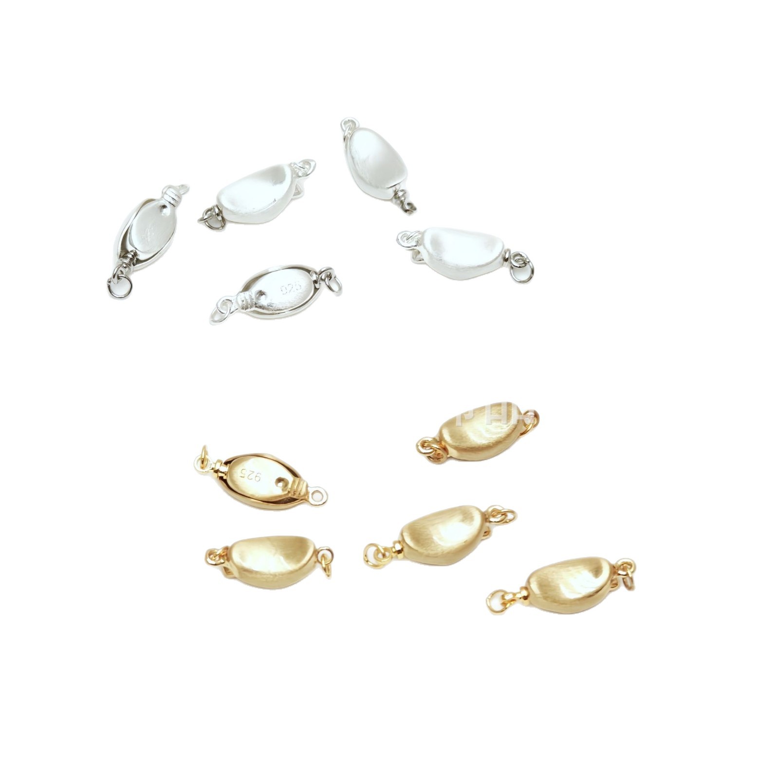 Real gold brushed metal texture ingot buckle necklace, buckle stick buckle pearl necklace bracelet DIY connection buckle head Item Picture