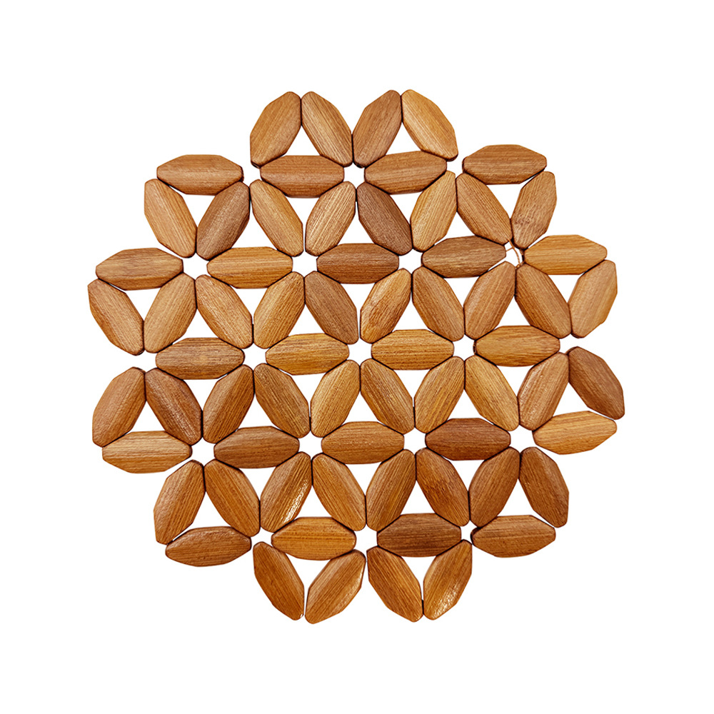 Desktop anti-scald, high-temperature resistant and heat-insulating pad, natural bamboo biodegradable table mat, home kitchen bowl mat, plate mat, clay pot mat Item Picture